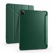 KNY Apple İpad Pro 12.9 2021 İçin Kalem Koymalı Arkası Silikon Standlı Trifolding Kılıf Siyah - 5