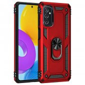 Galaxy M52 Kılıf Yüzüklü Standlı Manyetikli Armor Zırh Silikon - 2
