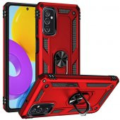 Galaxy M52 Kılıf Yüzüklü Standlı Manyetikli Armor Zırh Silikon - 8