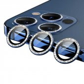 Apple iPhone 12 Pro CL-06 Elmas Taş Tasarımlı Kamera Lens Koruyucu - 6