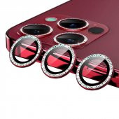 Apple iPhone 12 Pro CL-06 Elmas Taş Tasarımlı Kamera Lens Koruyucu - 10