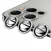 Apple iPhone 12 Pro CL-06 Elmas Taş Tasarımlı Kamera Lens Koruyucu - 11