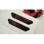 Ferrari Logo Çamurluk Yanı Ve Ayna Metalize Damla Desen 3M Logo Arma - 6