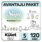 Sleepy Bio Natural Premium Plus Avantajlı Paket Külot Bez 5 Numara Junior 120 Adet - 1