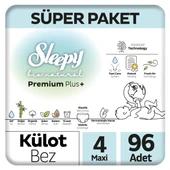 Sleepy Bio Natural Premium Plus Süper Paket Külot Bez 4 Numara Maxi 96 Adet - 1