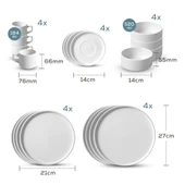 Keramika Mat Siyah Stackable Yemek/Kahvaltı Takımı 20 Parça 4 Kişilik thumbnail 7