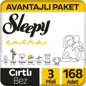 Sleepy Extra Günlük Aktivite Avantajlı Paket Bebek Bezi 3 Numara Midi 168 Adet - 1