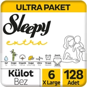 Sleepy Extra Günlük Aktivite Ultra Paket Külot Bez 6 Numara Xlarge 128 Adet - 1