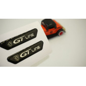 Peugeot GT Line Logo Çamurluk Yanı Ve Ayna Metalize Damla Desen 3M Logo Arma - 1