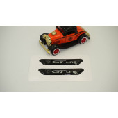 Peugeot GT Line Logo Çamurluk Yanı Ve Ayna Metalize Damla Desen 3M Logo Arma - 2