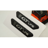 Peugeot GT Line Logo Çamurluk Yanı Ve Ayna Metalize Damla Desen 3M Logo Arma - 5