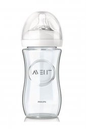 Biberon Cam Natural Emzik 240ml | 1 Ay Üzeri, 1 Adet thumbnail 2