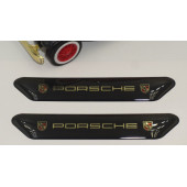 Porsche Logo Çamurluk Yanı Ve Ayna Metalize Damla Desen 3M Logo Arma - 4