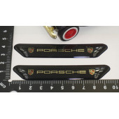 Porsche Logo Çamurluk Yanı Ve Ayna Metalize Damla Desen 3M Logo Arma - 6