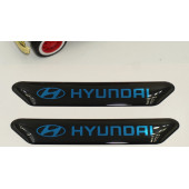 Hyundai Logo Çamurluk Yanı Ve Ayna Metalize Damla Desen 3M Logo Arma - 4