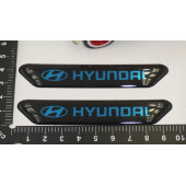 Hyundai Logo Çamurluk Yanı Ve Ayna Metalize Damla Desen 3M Logo Arma - 6