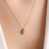 Sarı Altın Baget Kolye Markiz Minimal thumbnail 2