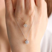 Beyaz Altın Baget Kolye Minimal thumbnail 3