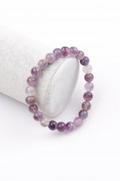 Florit Doğal Taş Bileklik 8 mm Küre Kesim thumbnail 1