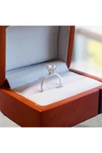 2.12 Ct Kenarı Taşlı Pırlanta Topaz Tektaş Yüzük - 4