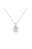 Modern Tasarım 0.15 Ct Baget Kare Tektaş Kolye - 2