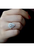 0.37 Ct. Modern Tasarım Damla Pırlanta Yüzük - 2