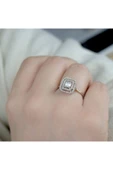 0.25 Ct. Modern Tasarım Çift Sıra Baget Pırlanta Yüzük - 3