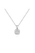 Kadın Modern Tasarım 0.08 Ct Baget Kare Tektaş Kolye - 2