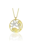 Deniz Atı ve Yıldızı Taşlı Altın Kolye thumbnail 2