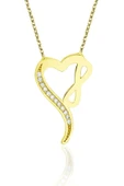 Sonsuzluk Taşlı Kalp Altın Kolye thumbnail 1