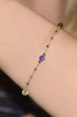 Renkli Taşlı Altın Bileklik thumbnail 3