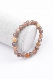 Multi Ay Taşı Doğal Taş Bileklik 8 mm Küre Kesim thumbnail 1