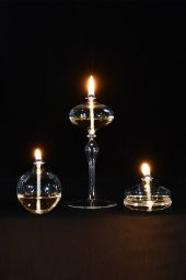 3LÜ CAM KANDİL BREDA + 200 ML KANDİL YAĞI AMBER - 1