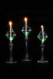 3LÜ CAM KANDİL NİMES + 200 ML KANDİL YAĞI YEŞİL - 1