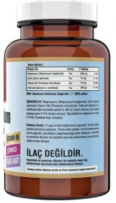 Ncs Zma 180 Tablet Çinko Folic Acid Vitamin B 6 Magnezyum Bisglisinat Magnesium 3 Adet - 2