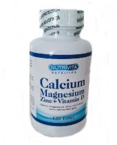 Nutrivita Nutrition Calcium Mağnesium Zinc Vitamin D 120 Tablet - 1