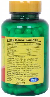 Vitapol Taurin 500 Mg Vitamin B6 Vitamin B12 100 Kapsül Skt Haziran 2024 - 2