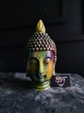 Buddha Heykel, Çakra Renkli Buda Büst Biblo, Meditasyon Dekoratif Obje, Ev & Ofis Aksesuarı, - 3