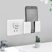 Yapıştırmalı Telefon Kumanda Tutucu Mobil Şarj Priz Askısı Ve Telefon Standı Kablo Tutucu - 4