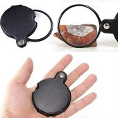10x Büyütme Mercek Çok Amaçlı, El Tipi, Katlana Bilir Büyüteç  ( 60mm 10x) Cep Büyüteci - 1