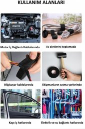 Bez Bant Tüylü Yanmaz Bant Kumaş Kablo Sarma Bantı 15 M 19 mm 1 ADET - 2