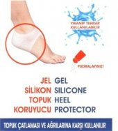 Silikon Topuk Gömleği Topuk Çorabı Topuk Dikeni Koruyucu 1. ÇİFT Topuk Beyaz Renk - 3
