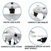 Ledli Led Işıklı Lambalı Büyüteç Lup Mercek Gözlük Şapka Kafa Büyüteci Lambası 5 Lensli - 5