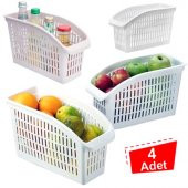 Dolap İçi Düzenleyici Sepet Buzdolabı Düzenleyici Mutfak Organizer Set 4 Adet Raf Sepet - 1