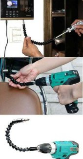 Esnek Matkap Ucu Körüklü Oynarbaşlık Uzatma Şarjlı Vidalama Ucu - 4