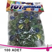 Cam Misket Bilye Oyuncak 100 Adet KARIŞIK CAM BİLYA ERKEK ÇOCUK OYUNCAK BİLYE - 2