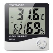 Dijital Termometre Sıcaklık Ve Nem Ölçer Masa Saati Alarm Higrometre Ev İşyeri Bebek Çoçuk Odası - 2