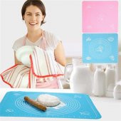 Silikon Hamur Açma Matı- Hamur Kesme Matı BÜYÜK BOY 50X40 cm  Silikon Ölçülü Çok Amaçlı Hamur Matı - 3