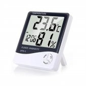 Dijital Termometre Sıcaklık Ve Nem Ölçer Masa Saati Alarm Higrometre Ev İşyeri Bebek Çoçuk Odası - 5