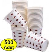 500 ADET Karton Bardak ( 1. KALİTE ) 7 Oz Kullan At Karton Bardak Kağıt Bardak Piknik Bardak - 1